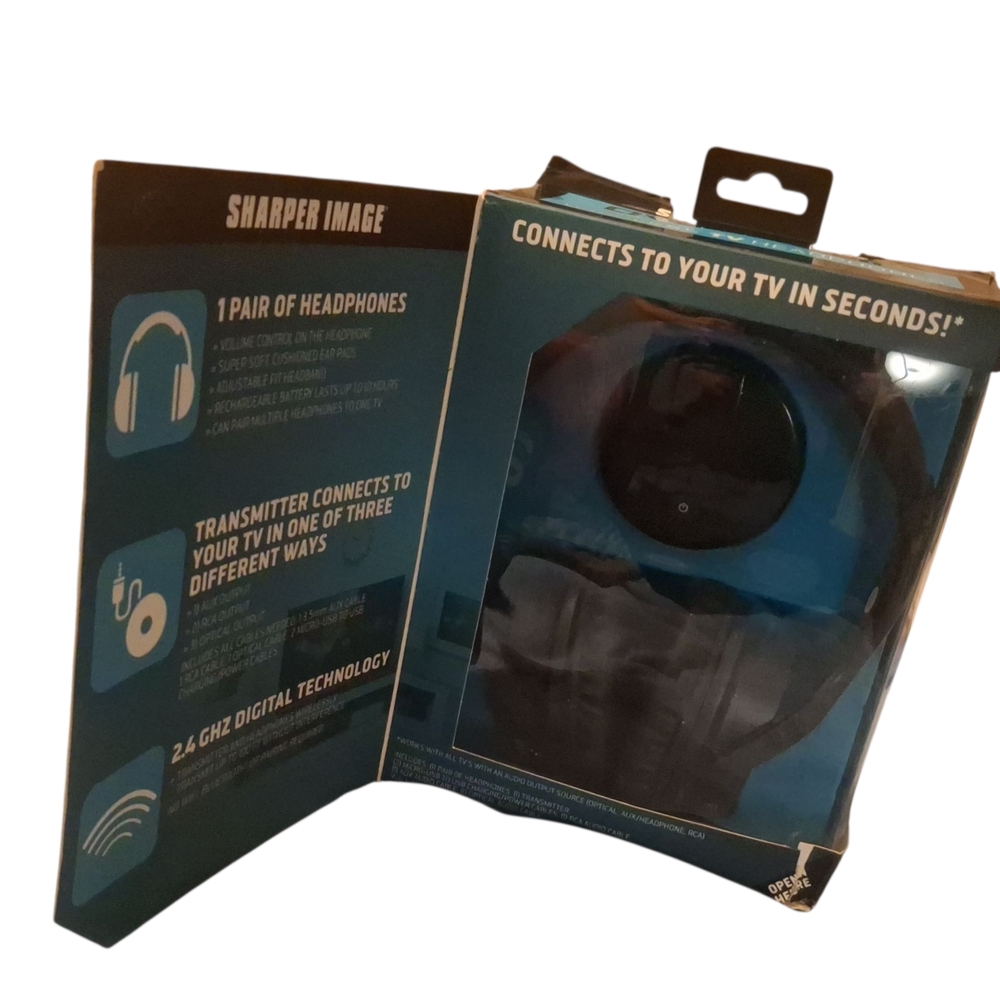 Sharper Image Wireless TV Headphones - Black - Picture 9 of 9